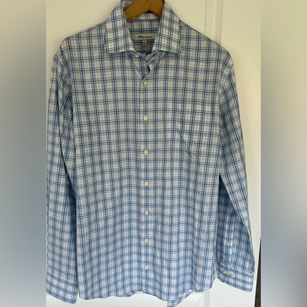 Peter Millar Blue Casual Button Down Shirt